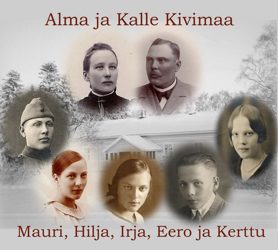 Kalle ja Alma Kivimaa lapsineen